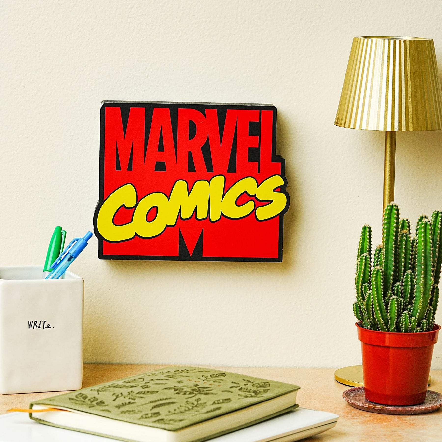 Marvel Comics Logo Die-Cut Wooden Wall Art Sign