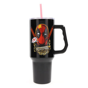 Marvel Deadpool Stainless Steel Tumbler With Handle | Holds 40 Ounces