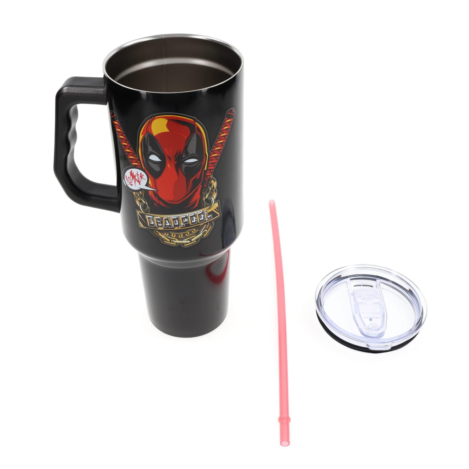 Marvel Deadpool Stainless Steel Tumbler With Handle | Holds 40 Ounces