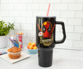 Marvel Deadpool Stainless Steel Tumbler With Handle | Holds 40 Ounces