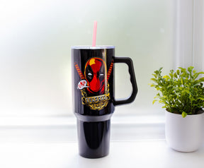 Marvel Deadpool Stainless Steel Tumbler With Handle | Holds 40 Ounces