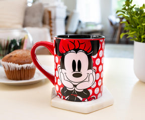 Disney Minnie Mouse Rock the Dots Ceramic Coffee Mug | Holds 14 Ounces