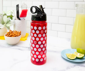 Disney Minnie Mouse Water Bottle With Flip-Up Straw | Holds 20 Ounces