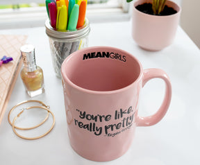 Mean Girls "Really Pretty" Wax Resist Ceramic Pottery Mug | Holds 18 Ounces