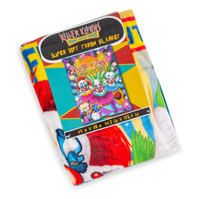 Killer Klowns From Outer Space Characters Raschel Throw Blanket | 45 x 60 Inches