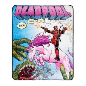 Marvel Comics Deadpool "Best Fleece Ever" Raschel Throw Blanket | 50 x 60 Inches