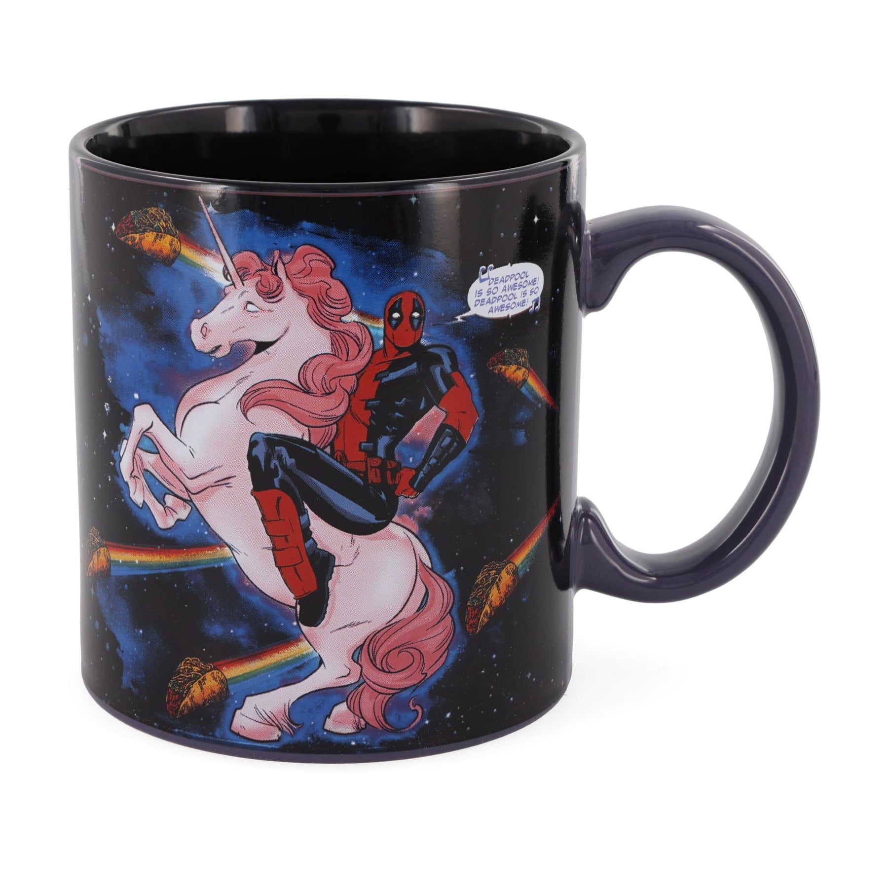 Marvel Deadpool and Unicorn In Space Ceramic Mug | Holds 20 Ounces