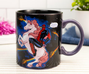 Marvel Deadpool and Unicorn In Space Ceramic Mug | Holds 20 Ounces