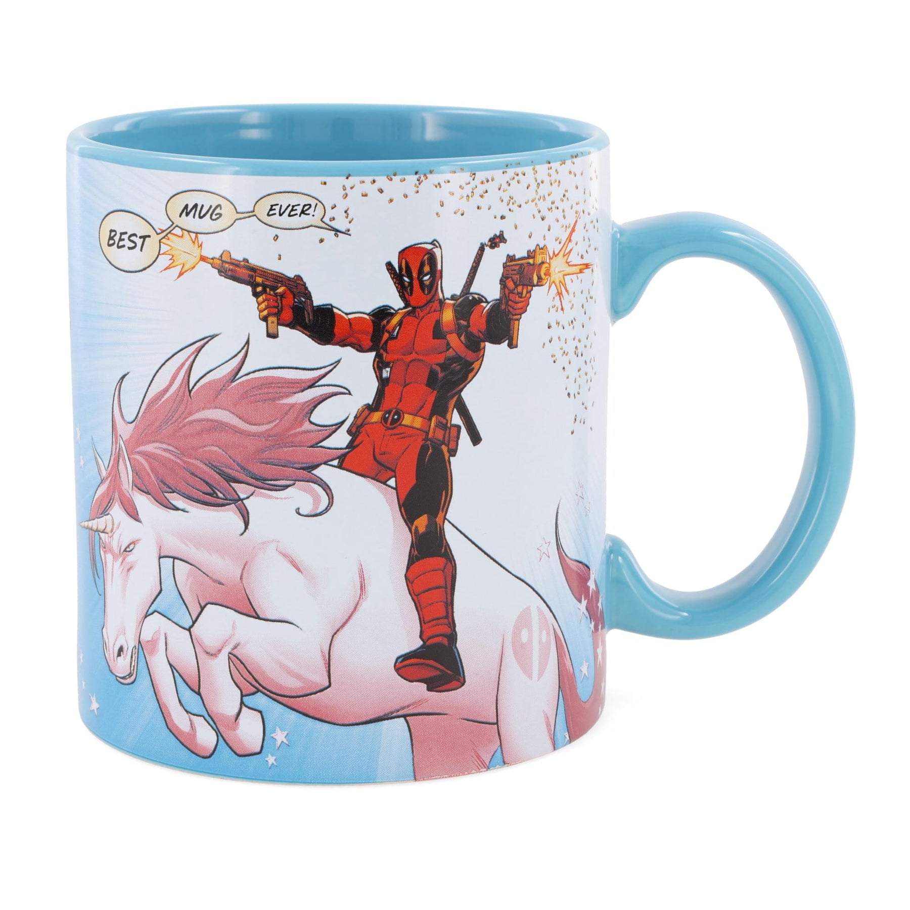 Marvel Deadpool and Unicorn "Best Mug Ever" Ceramic Mug | Holds 20 Ounces