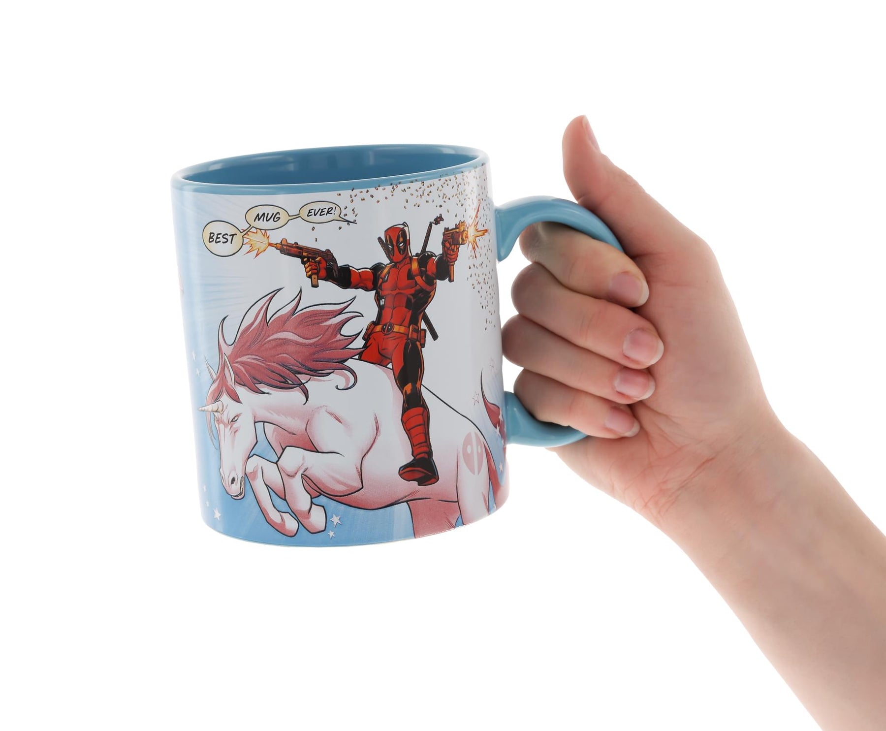 Marvel Deadpool and Unicorn "Best Mug Ever" Ceramic Mug | Holds 20 Ounces