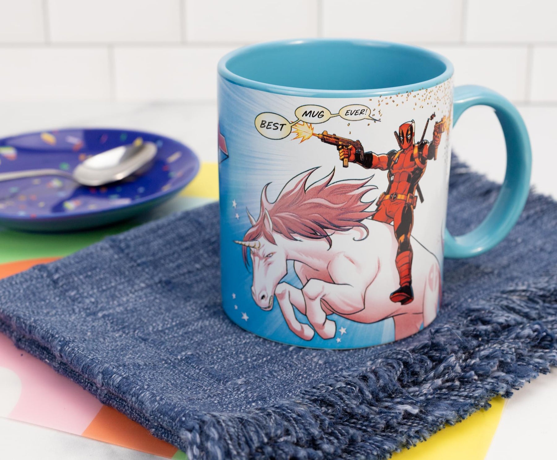 Marvel Deadpool and Unicorn "Best Mug Ever" Ceramic Mug | Holds 20 Ounces