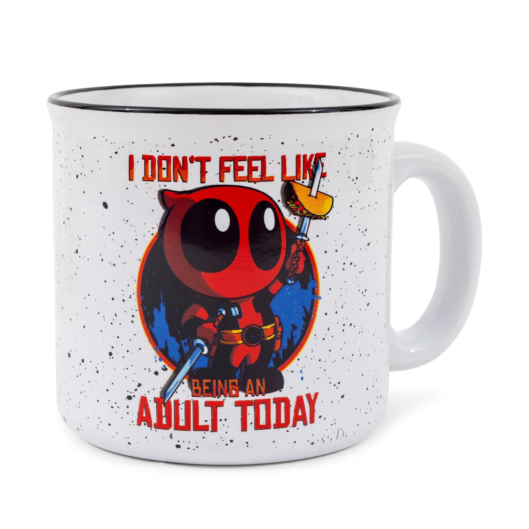 Marvel Deadpool "Don't Feel Like An Adult Today" Ceramic Camper Mug | 20 Ounces