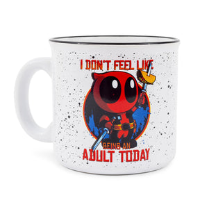 Marvel Deadpool "Don't Feel Like An Adult Today" Ceramic Camper Mug | 20 Ounces