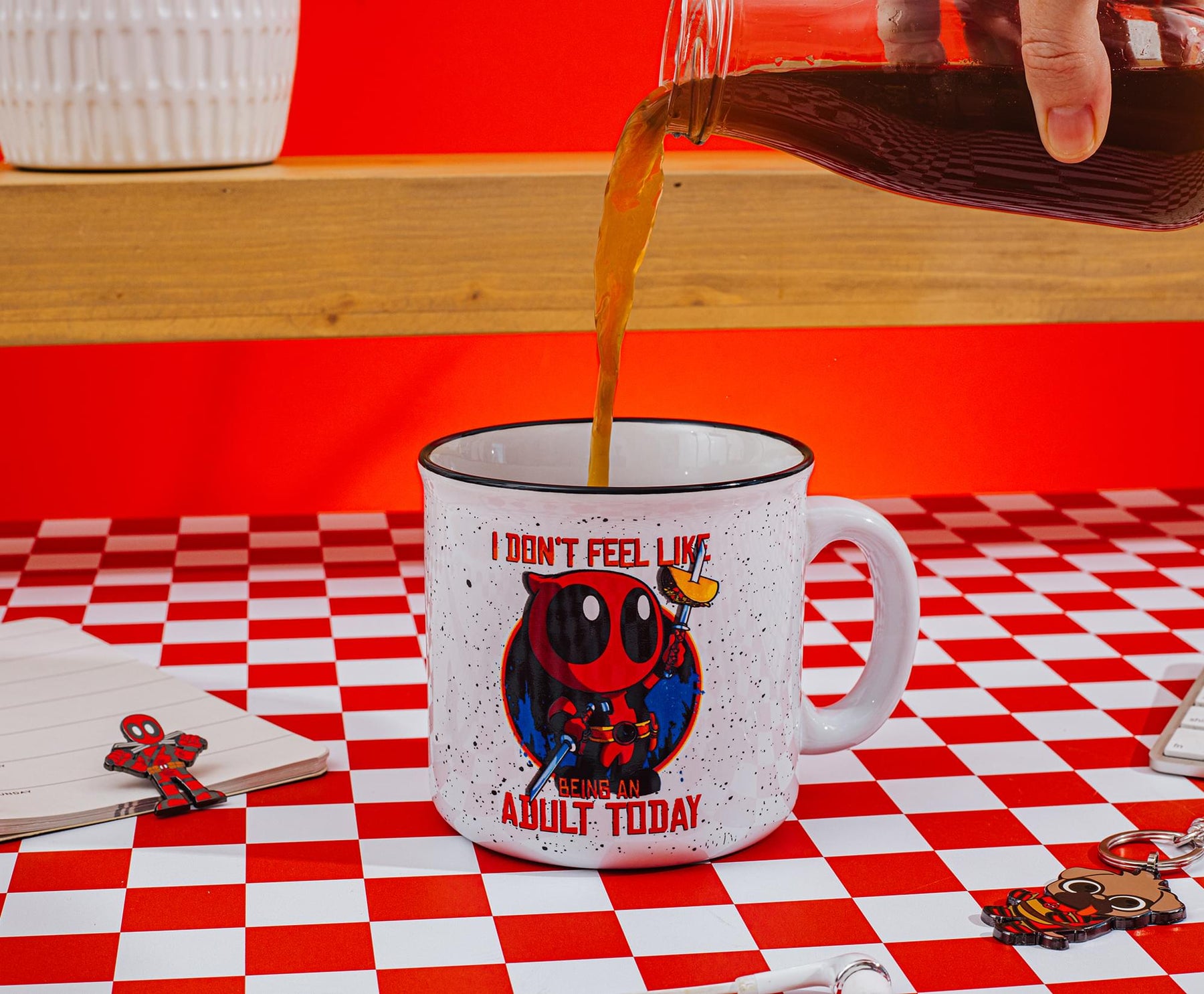 Marvel Deadpool "Don't Feel Like An Adult Today" Ceramic Camper Mug | 20 Ounces