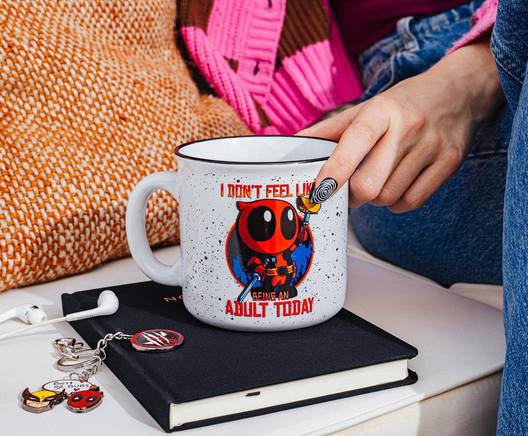 Marvel Deadpool "Don't Feel Like An Adult Today" Ceramic Camper Mug | 20 Ounces