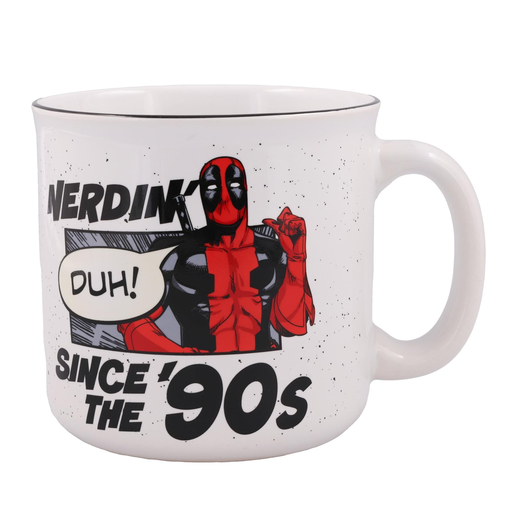 Marvel Deadpool "Nerdin' Since The '90s" Ceramic Camper Mug | Holds 20 Ounces