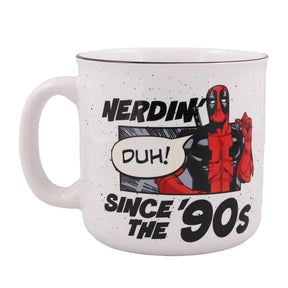 Marvel Deadpool "Nerdin' Since The '90s" Ceramic Camper Mug | Holds 20 Ounces