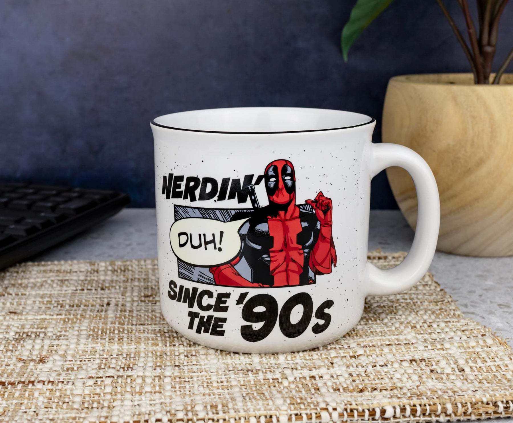 Marvel Deadpool "Nerdin' Since The '90s" Ceramic Camper Mug | Holds 20 Ounces