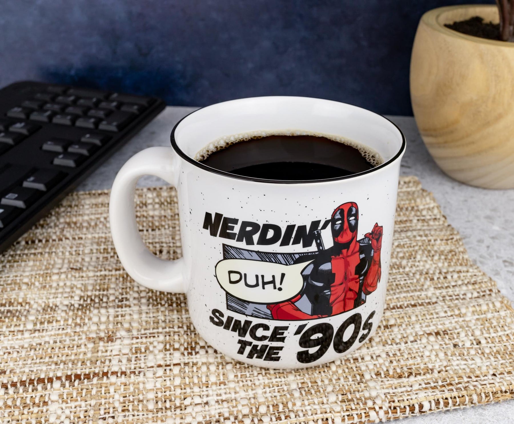 Marvel Deadpool "Nerdin' Since The '90s" Ceramic Camper Mug | Holds 20 Ounces