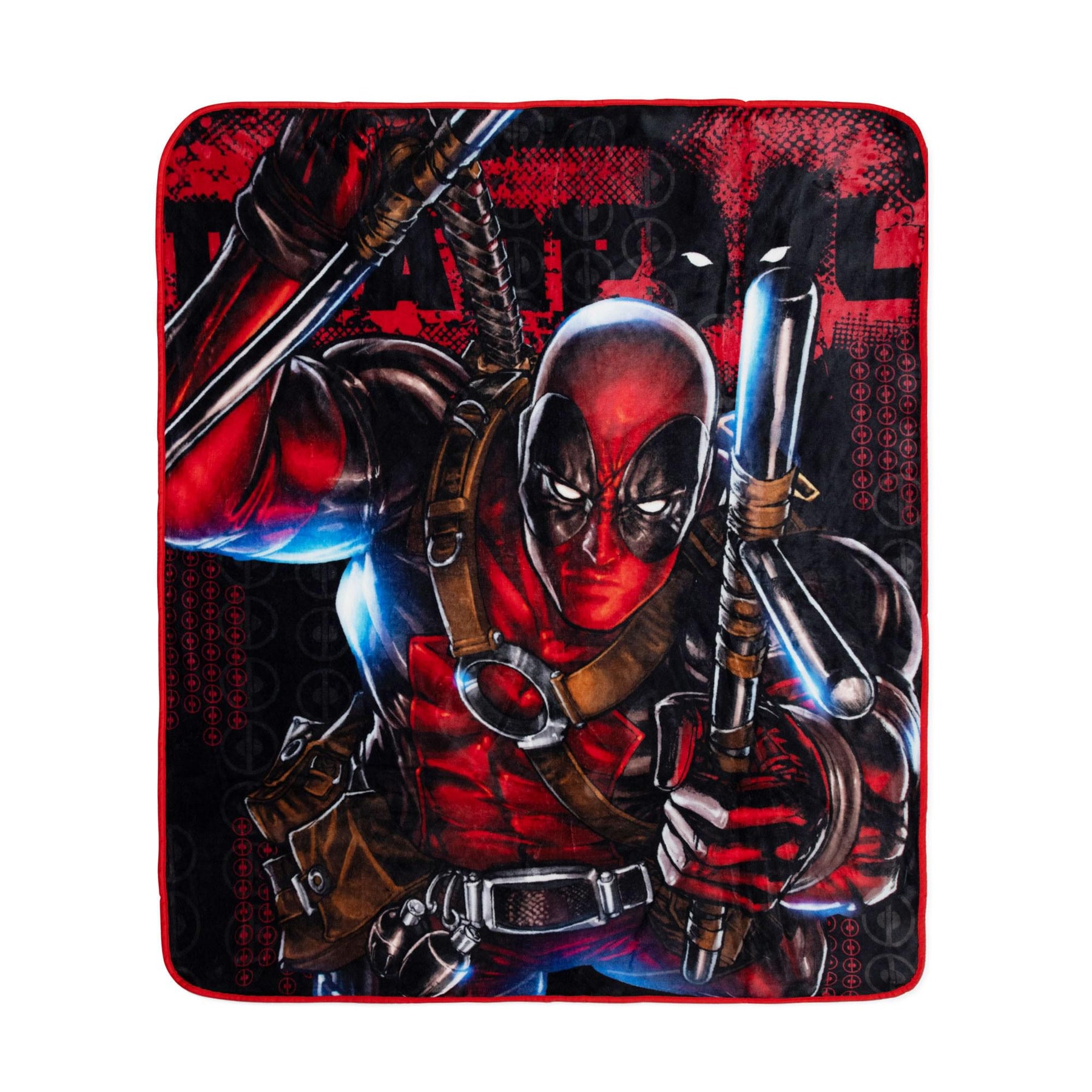 Marvel Comics Deadpool Batons Raschel Throw Blanket | 50 x 60 Inches