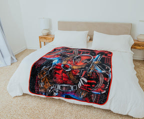 Marvel Comics Deadpool Batons Raschel Throw Blanket | 50 x 60 Inches