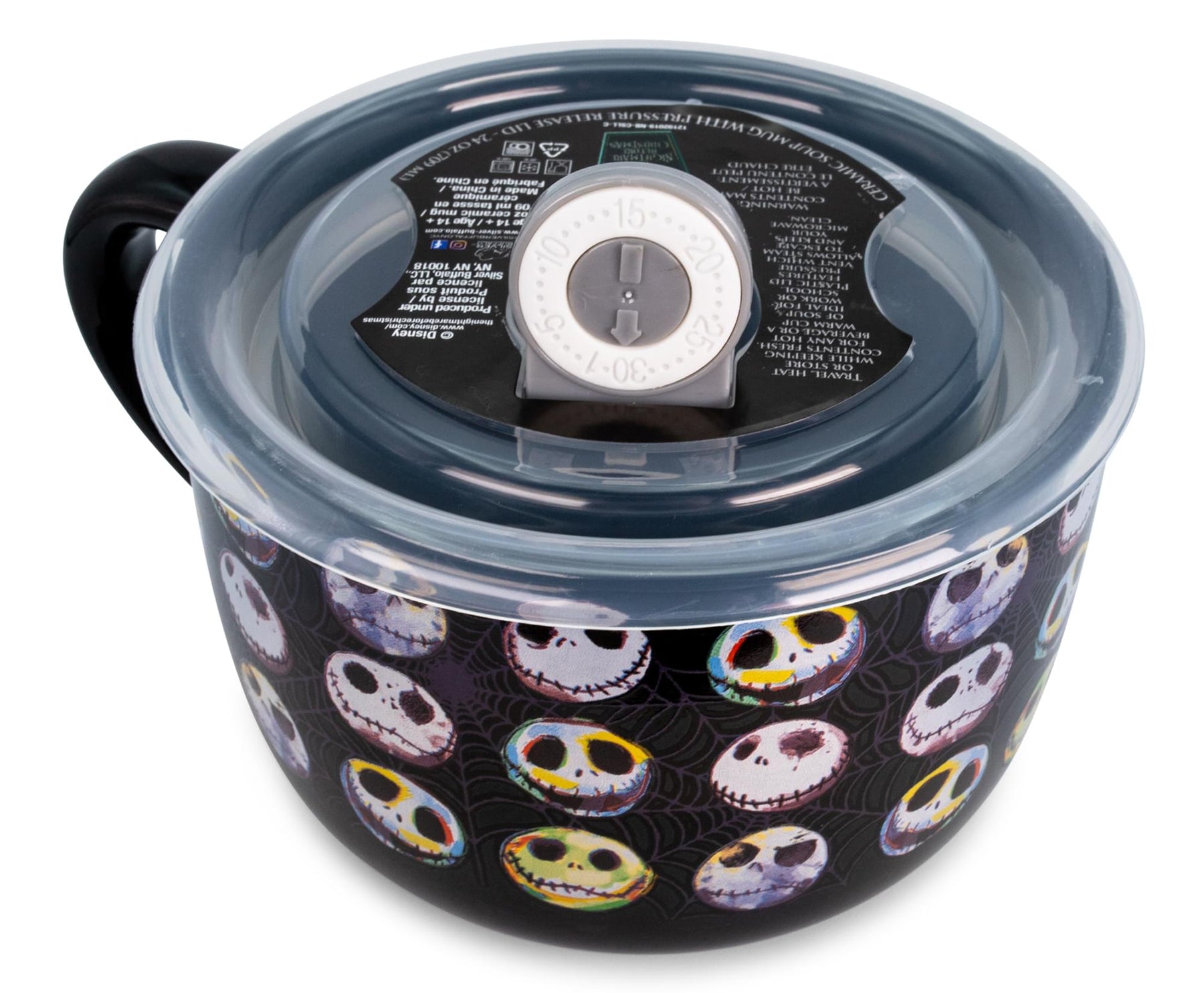 Disney The Nightmare Before Christmas Jack Expressions Ceramic Soup Mug with Lid