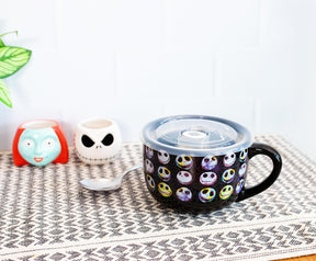 Disney The Nightmare Before Christmas Jack Expressions Ceramic Soup Mug with Lid