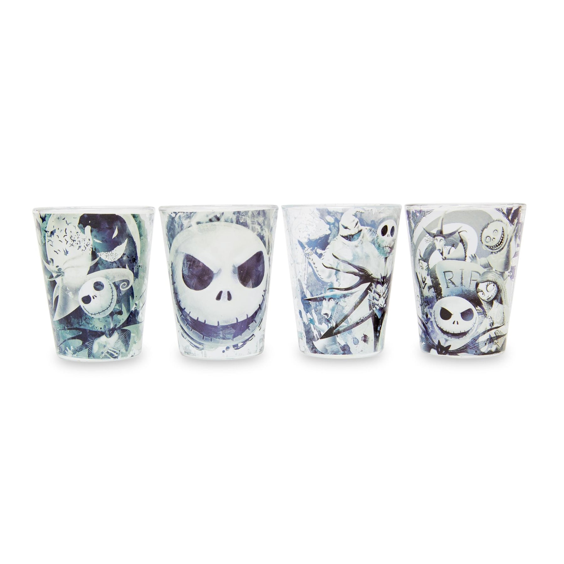 Disney Nightmare Before Christmas Inkblots 2-Ounce Mini Shot Glasses | Set Of 4