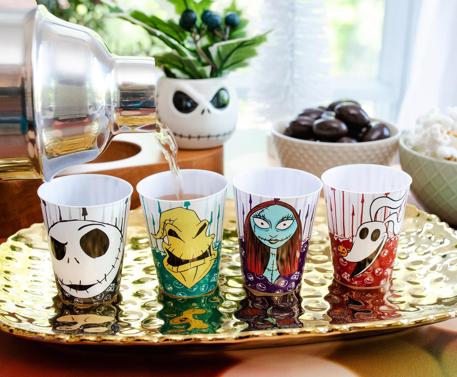 Disney The Nightmare Before Christmas Faces 2-Ounce Plastic Mini Cups | Set of 4