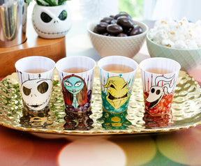 Disney The Nightmare Before Christmas Faces 2-Ounce Plastic Mini Cups | Set of 4