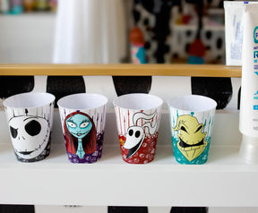 Disney The Nightmare Before Christmas Faces 2-Ounce Plastic Mini Cups | Set of 4