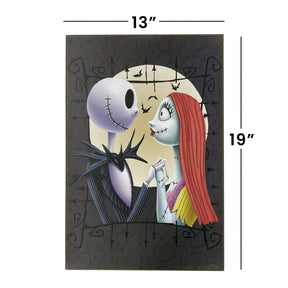 Nightmare Before Christmas Jack & Sally 13 x 19 Inch Framed MDF Wall Art