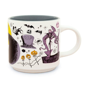 Disney The Nightmare Before Christmas Allover Icons Ceramic Stacking Mug | Holds 13 Ounces