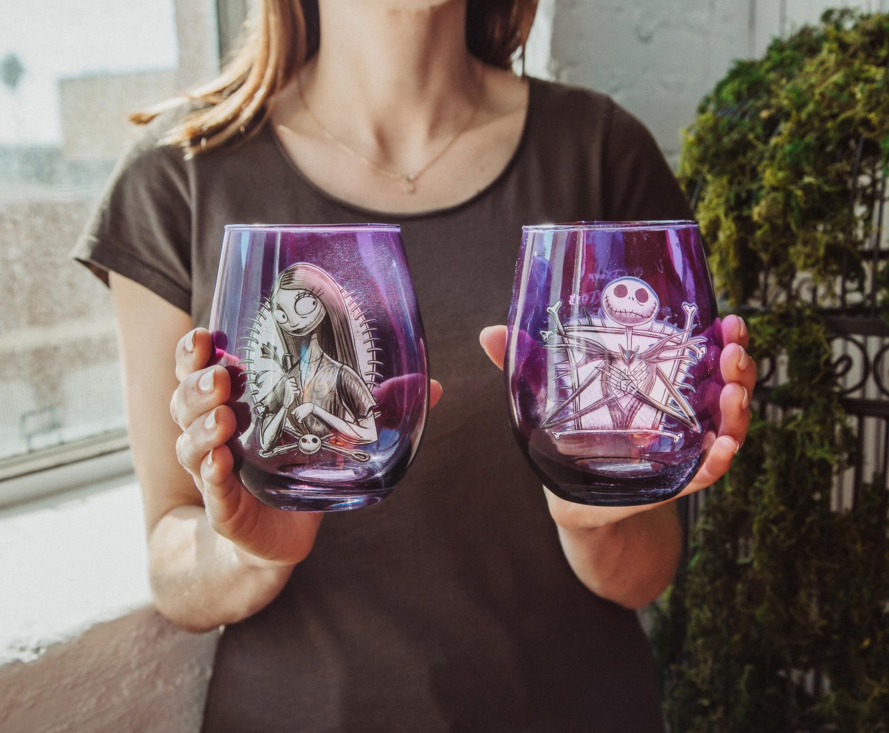 Disney The Nightmare Before Christmas Sally Purple Stemless Wine Glass