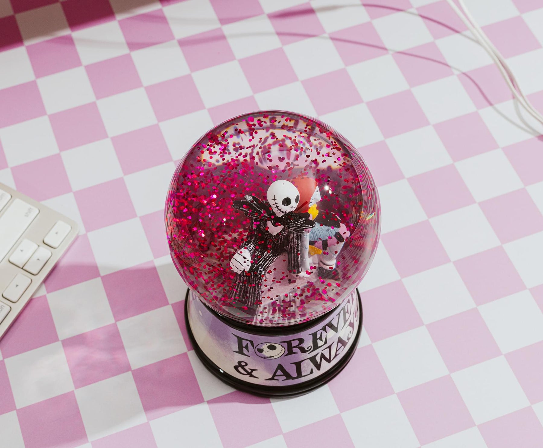 Disney The Nightmare Before Christmas "Forever & Always" Light-Up Snow Globe