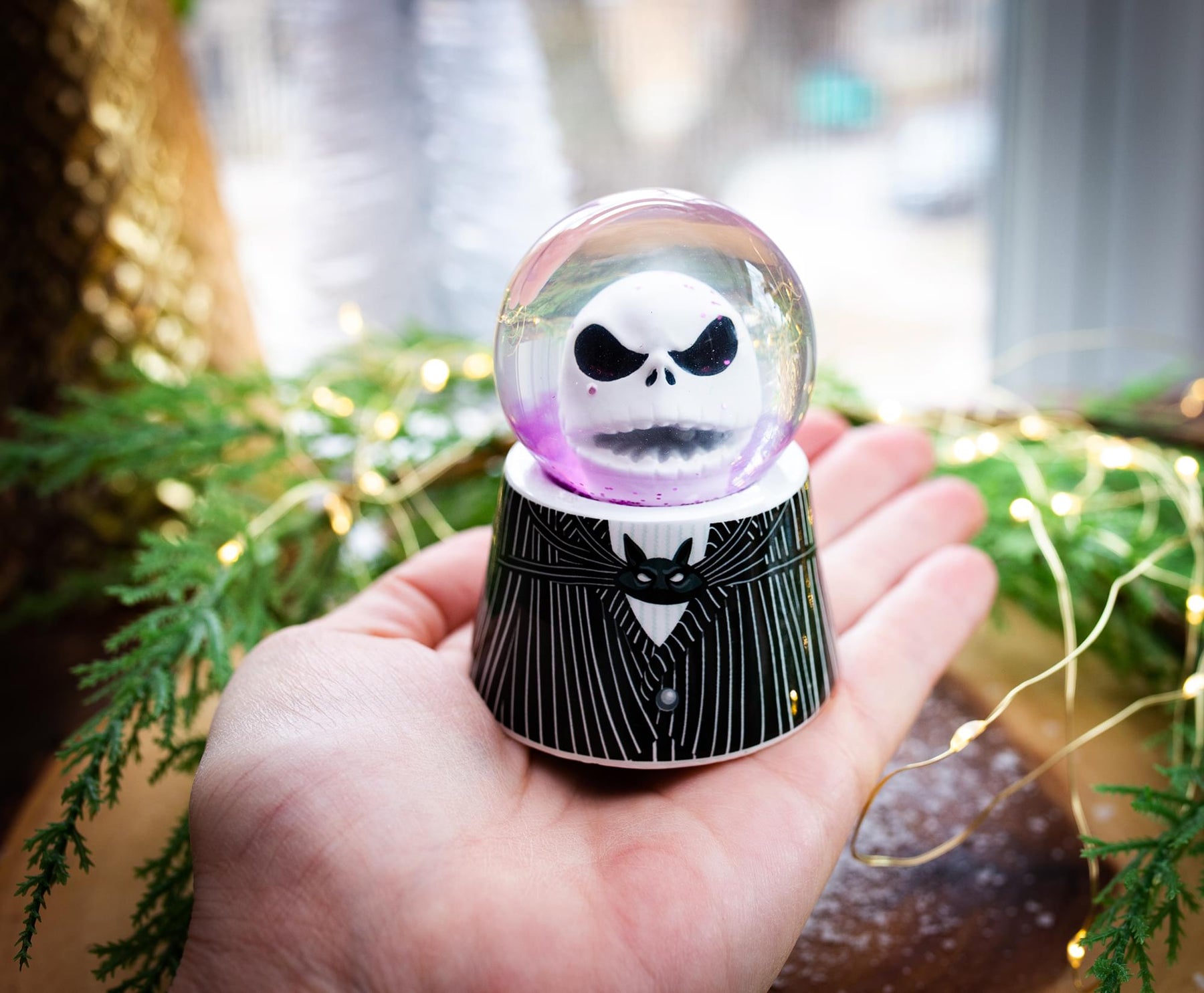 Disney The Nightmare Before Christmas Jack 3-Inch Mini Light-Up Snow Globe