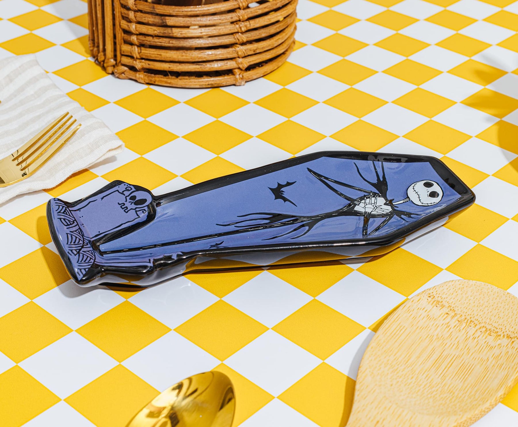 Disney The Nightmare Before Christmas Jack Coffin Sculpted Ceramic Spoon Rest