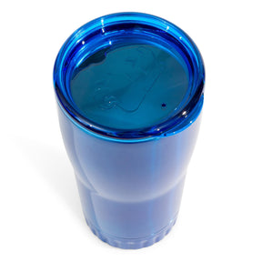 Metallic Royal Blue Stainless Steel Tumbler With Open-Sip Lid | Holds 20 Ounces