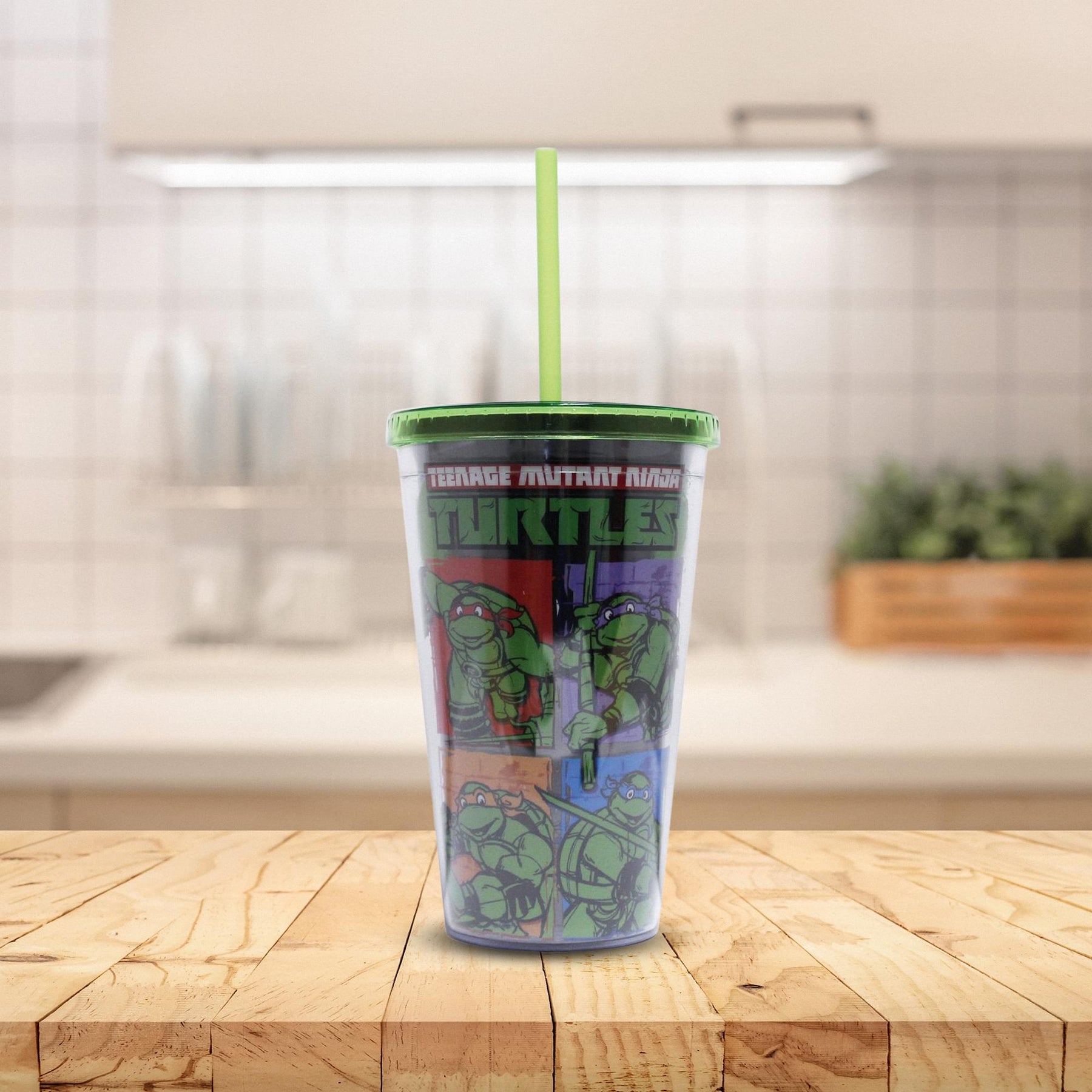 TMNT Black Belts 16oz Plastic Cold Cup with Lid and Straw