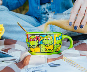 Teenage Mutant Ninja Turtles Characters Ceramic Soup Mug | Holds 24 Ounces