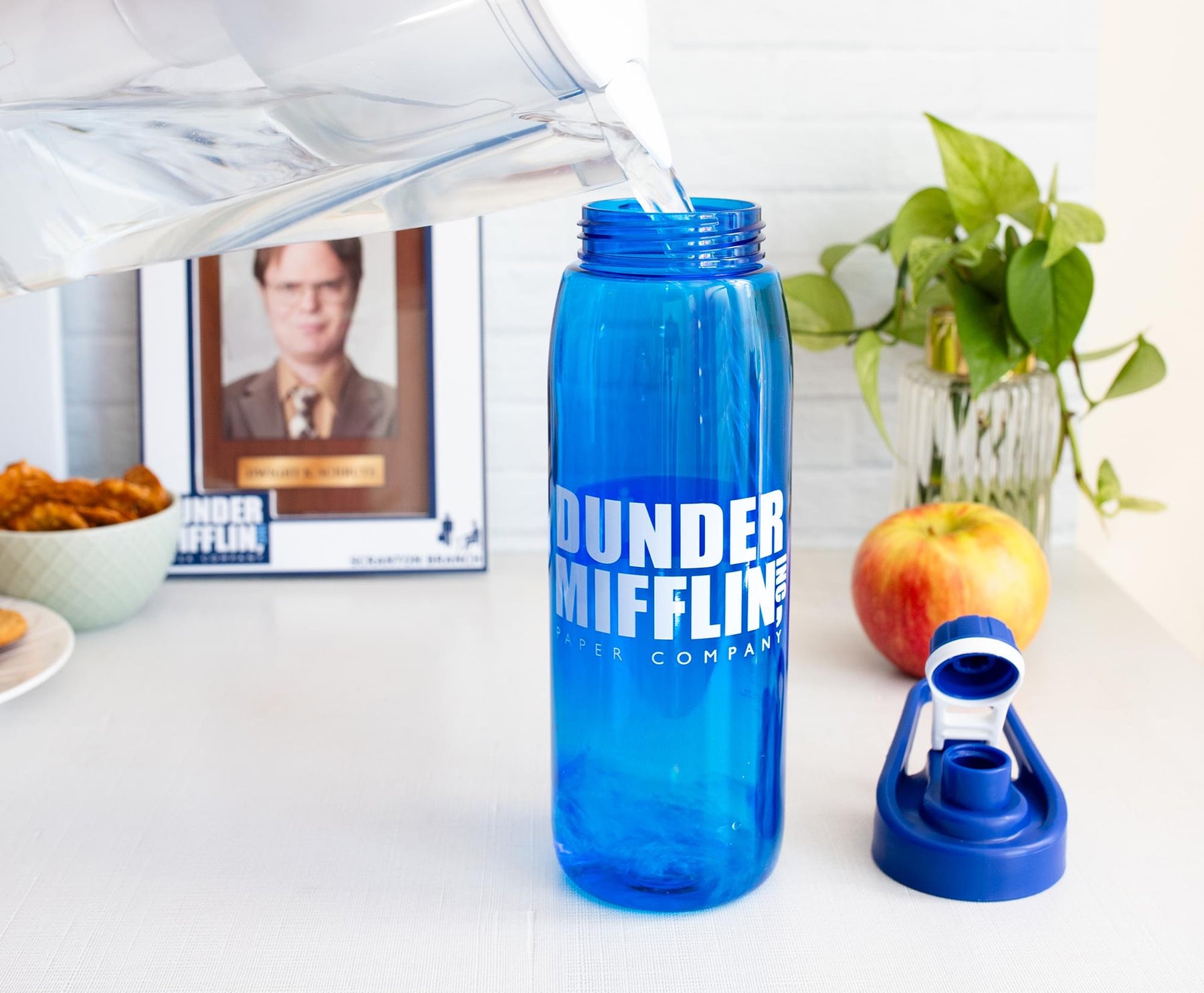 The Office Dunder Mifflin Water Bottle With Handle Lid | Holds 28 Ounces