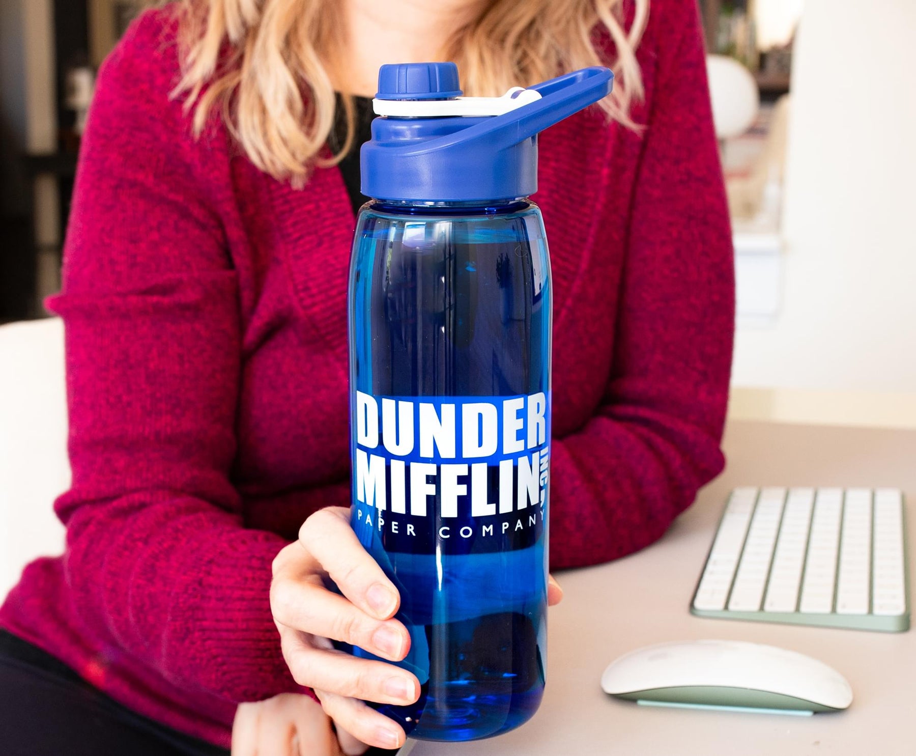 The Office Dunder Mifflin Water Bottle With Handle Lid | Holds 28 Ounces