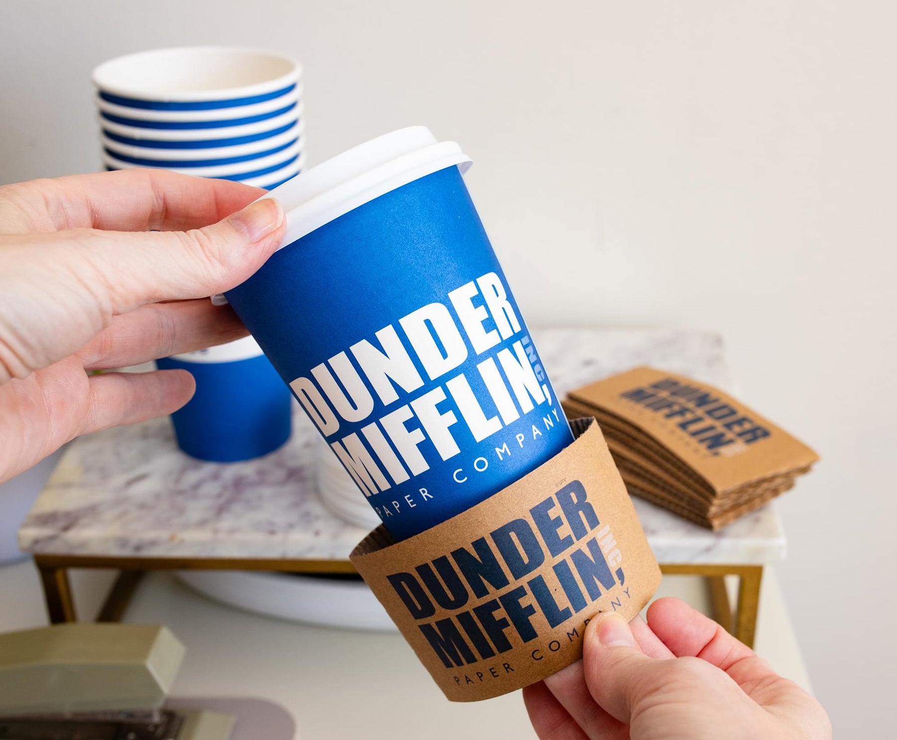 The Office Dunder Mifflin Disposable Paper Travel Cups With Lids | Set of 8