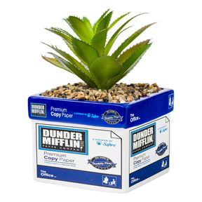 The Office Dunder Mifflin Paper Box Ceramic Planter with Artificial Succulent