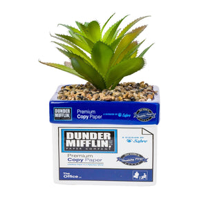 The Office Dunder Mifflin Paper Box Ceramic Planter with Artificial Succulent