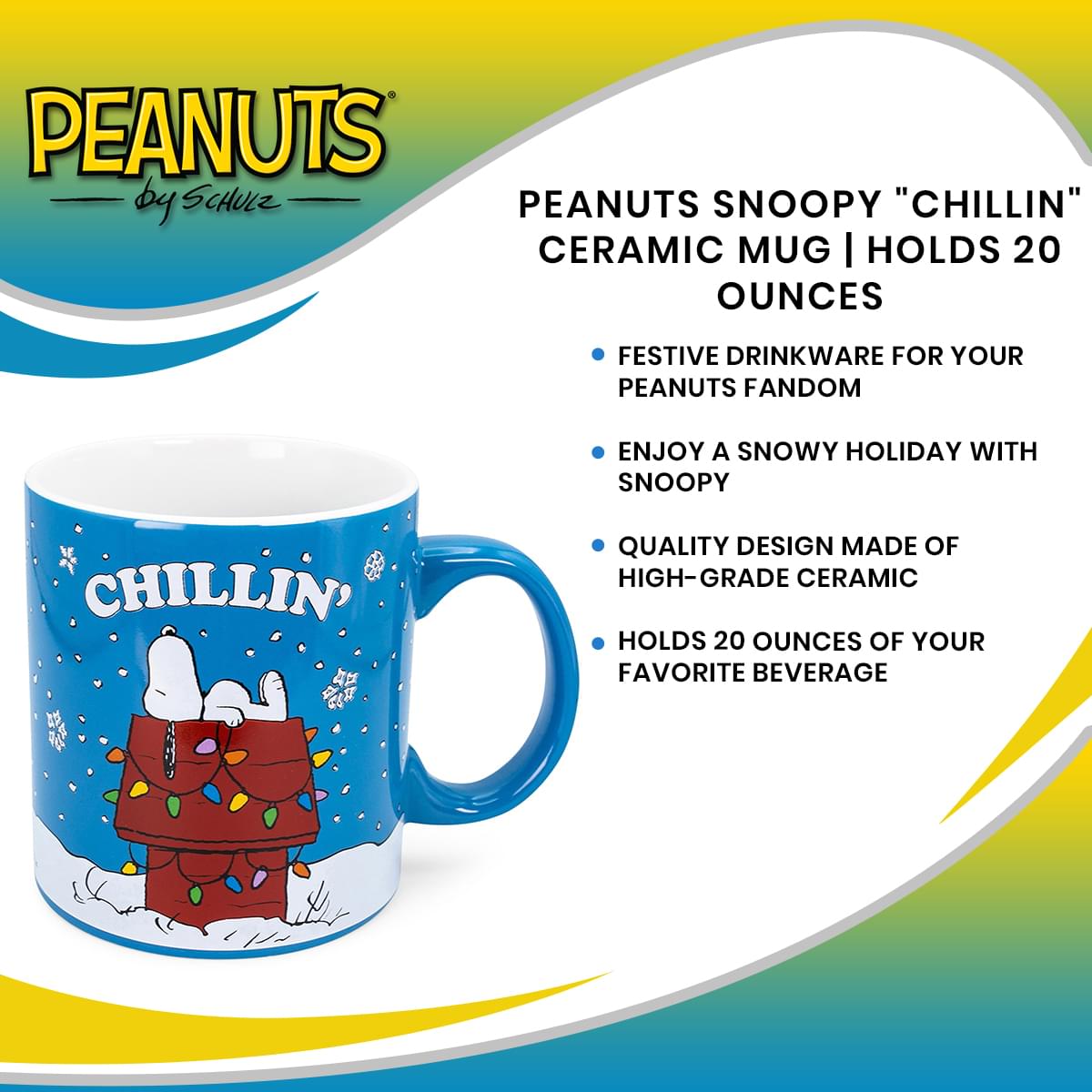 Peanuts Snoopy "Chillin" Ceramic Mug | Holds 20 Ounces