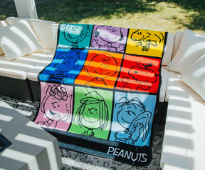 Peanuts Multicolor Character Grid Fleece Throw Blanket | 45 x 60 Inches