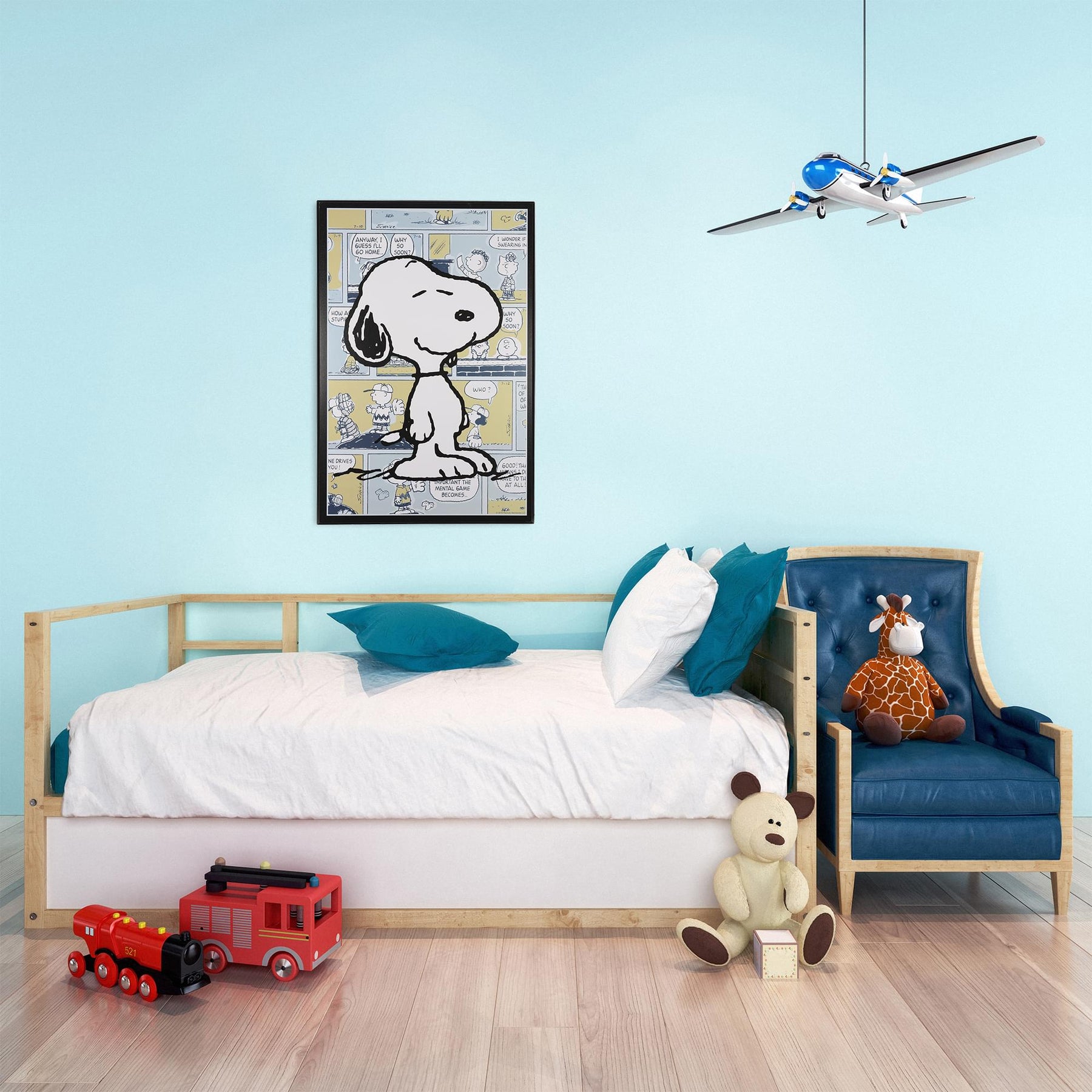 Peanuts Snoopy Comic Panel 13 x 19 Inch Hanging Wood Wall Art