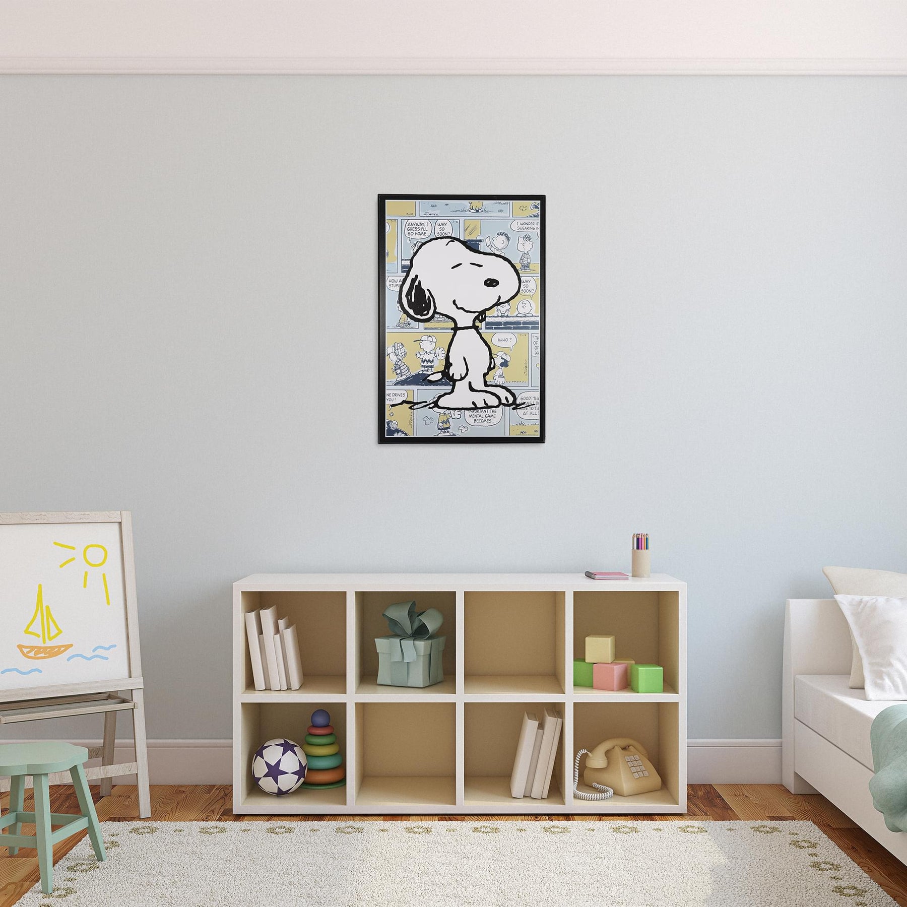 Peanuts Snoopy Comic Panel 13 x 19 Inch Hanging Wood Wall Art