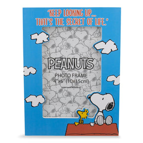 Peanuts Snoopy and Woodstock "Keep Looking Up" Die-Cut Photo Frame | 4 x 6 Inch